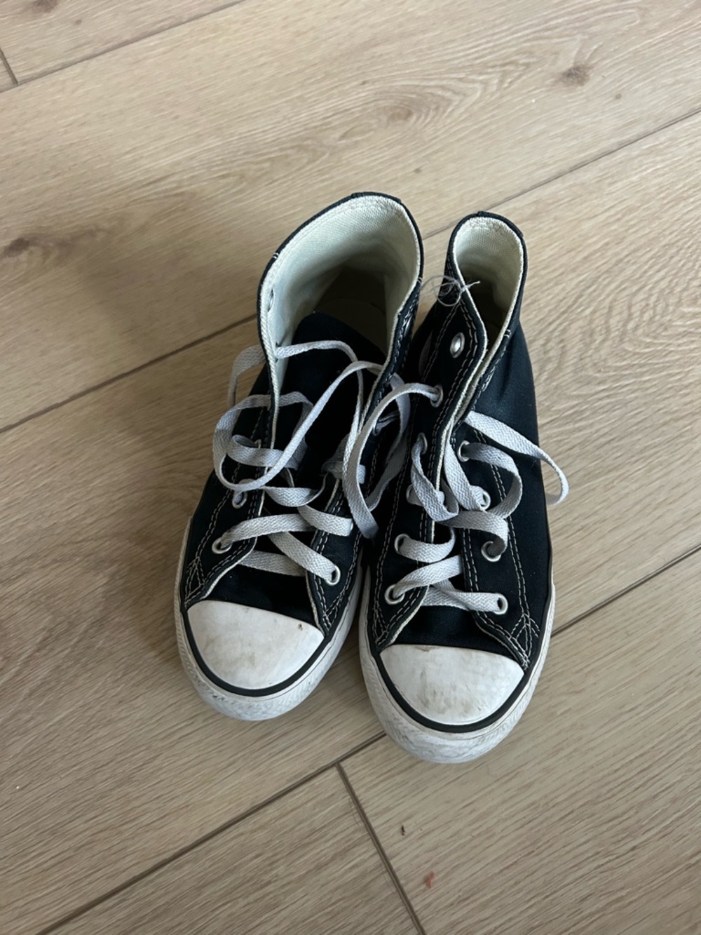 Converse Black and Cream High-Top Sneakers